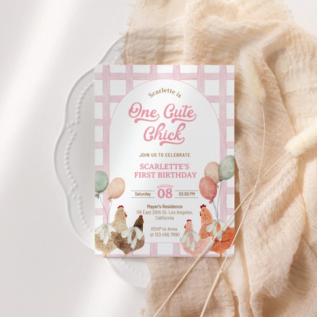 Convite para o primeiro aniversário de frango (Criador carregado)