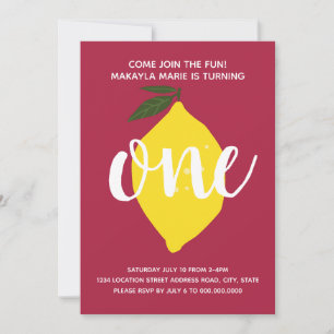 Convite para o primeiro aniversário de Lemon // D