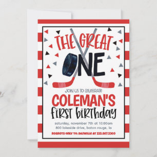 Convite para o primeiro aniversário do Hockey