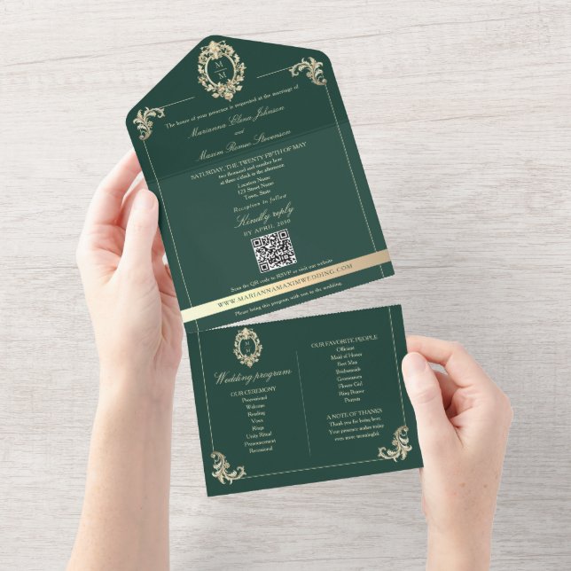 Convite para o Programa Tudo-em-Um Emerald Baroque (Aba destacável)