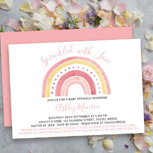 Convite para o Rainbow Chá de fraldas Girl