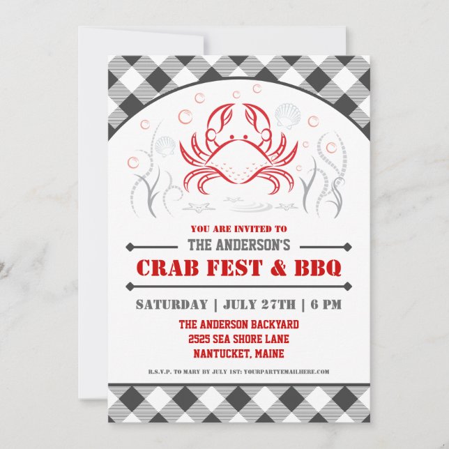 Convite para o Summer Crab Fest & Festa de Churras (Frente)
