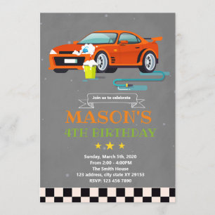 Convite para o tema de aniversário de lavagem de a