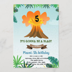 Convite para o tema de aniversário do vulcão