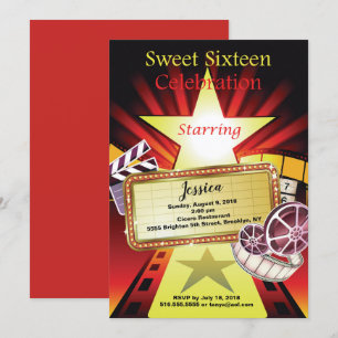 Convite para o tema do filme Sweet 16