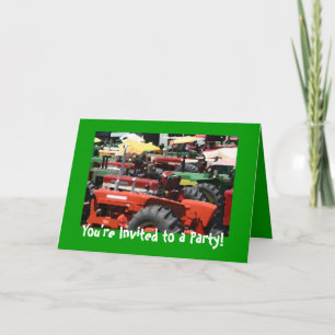 Convite para o trator: Festa de trator colorido