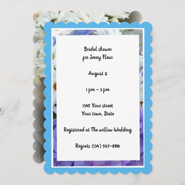 Convite para o Verão de Chá de panela de Daisies (Frente/Verso)