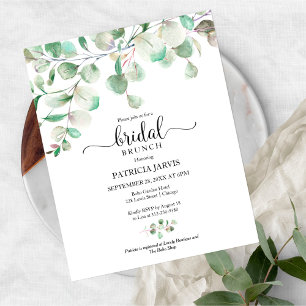 Convite para Orçamento de Greenery Bridal Brunch