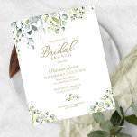 Convite para Orçamento de Greenery Bridal Brunch<br><div class="desc">Delicar buquê de eucalipto,  convites para barato de 4, 5"x5, 6" com tema botânico verde. NOTA: OS envelopes NÃO ESTÃO INCLUÍDOS; os envelopes A7 correspondentes estão disponíveis para serem comprados separadamente.</div>