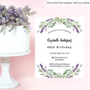 Convite para orçamento de lavanda de aniversário d