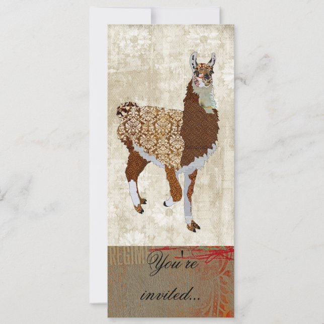 Convite para Ornamentado Copper Llama (Frente)
