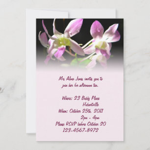 Convite para orquídeas rosa
