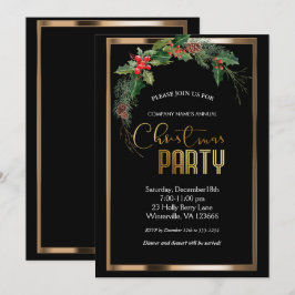 Convite para ouro festivo elegante de Natal