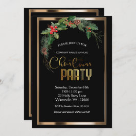 Convite para ouro festivo elegante de Natal