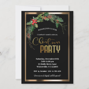 Convite para ouro festivo elegante de Natal