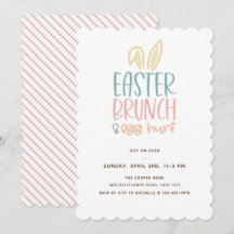 Convite Para Ouvidos Da Caça De Ovo De Brunch pásc