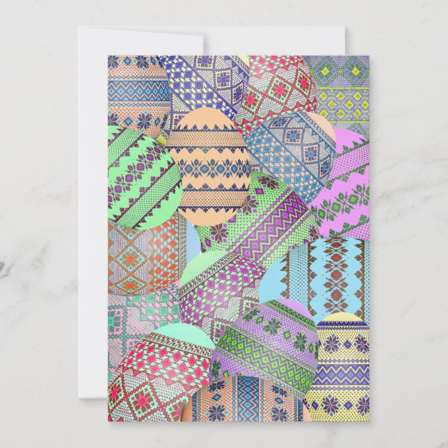 Convite para Ovos de Páscoa Ucranianos (Pysanky) (Frente)