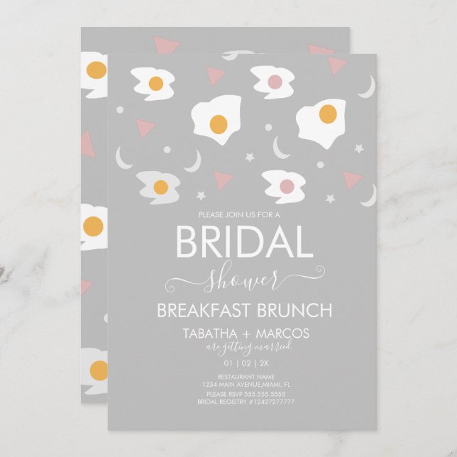 Convite para Padrão de Ovo do Café da Manhã de chá (Frente/Verso)