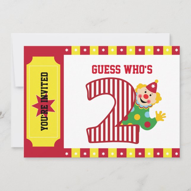 Convite para Palhaço de Circo de Onda de segundo a (Frente)