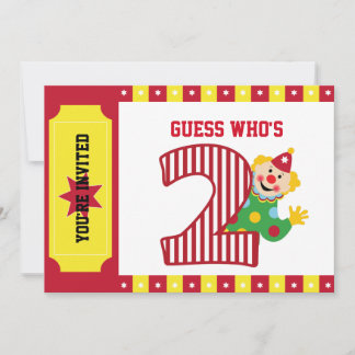 Convite para Palhaço de Circo de Onda de segundo a