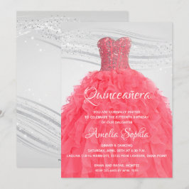 Convite para palhaços cor-de-rosa com Quinceañera