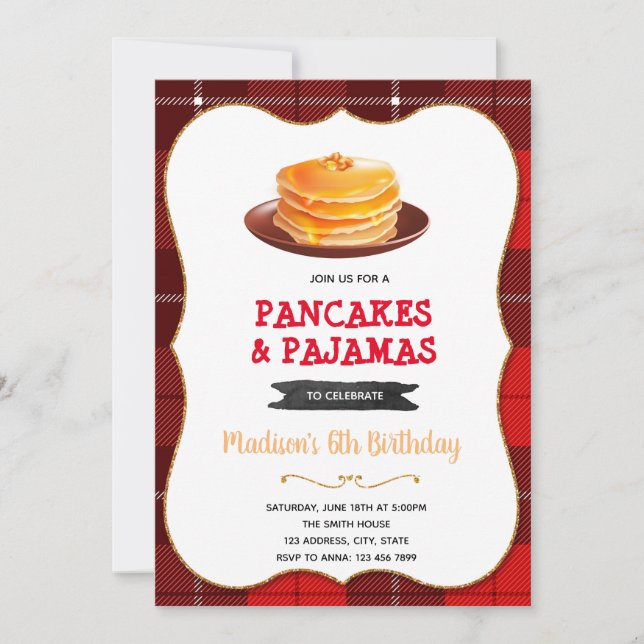 Convite para panquecas Lumberjack (Frente)