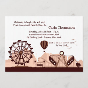 Convite para Parque de Amusement (Brown)