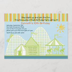 Convite para parque de diversões