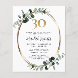 Convite para Partido Dourado Eucalyptus aniversári