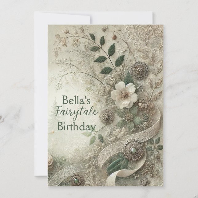 Convite para Partido Floral Elegante Inspirado na  (Frente)