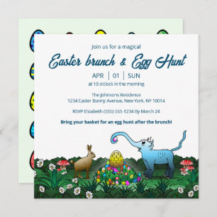 Convite para páscoa Brunch e Caça de Ovo