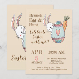 Convite para Páscoa de água em Brunch e Caça-Ov