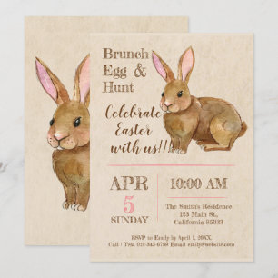 Convite para Páscoa de água em Brunch e Caça-Ov