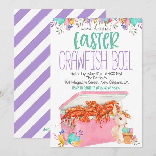 Convite para páscoa de lagosta (Frente/Verso)