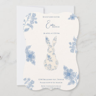 Convite para Páscoa de papel azul