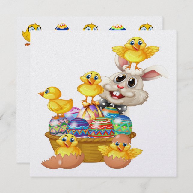 Convite para Páscoa de precioso (Frente/Verso)