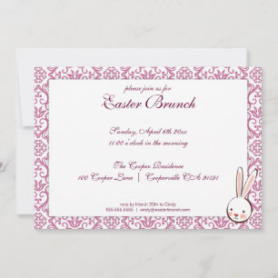Convite para Páscoa Elegante Roxo Brunch