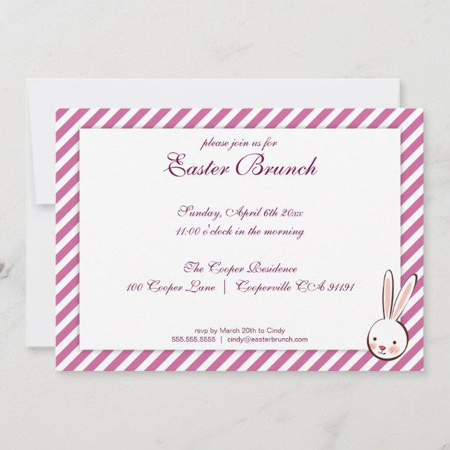 Convite para Páscoa Elegante Roxo Brunch (Frente)