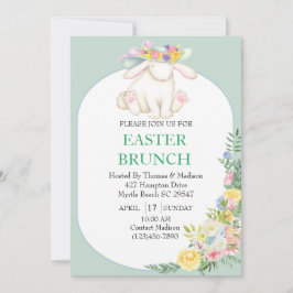 Convite para Páscoa Verde da Elegante Floral Mint 