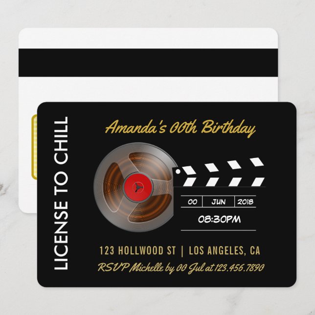 Convite para Passagem VIP de Aniversário de Noite  (Frente/Verso)