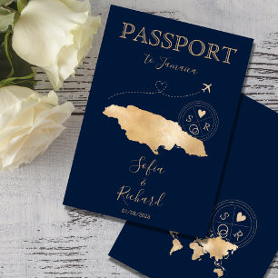 Convite para Passaporte de Destino de Casamento da