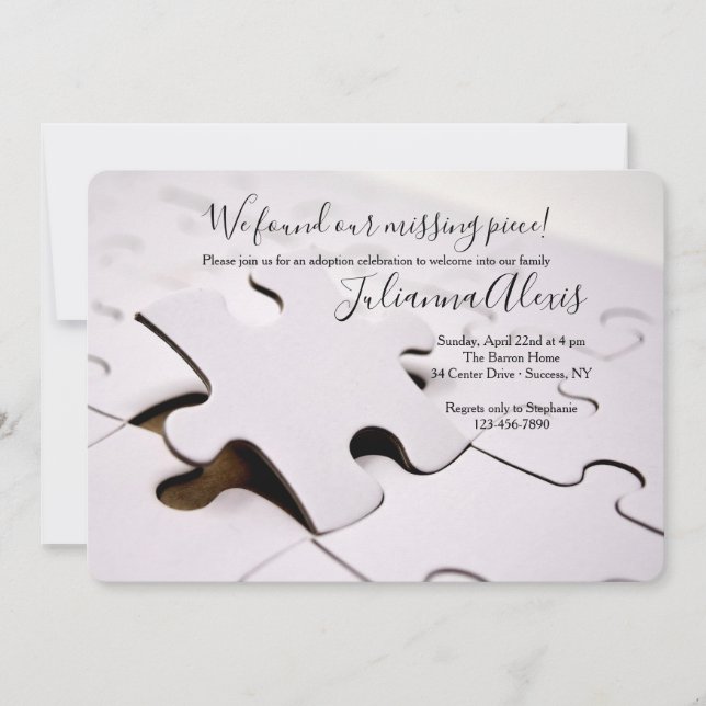 Convite para peças de Quebra-cabeça (Frente)