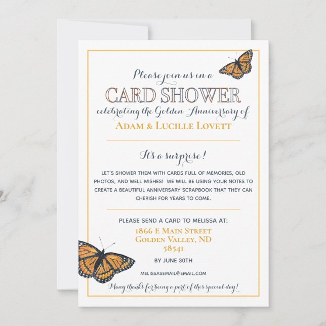 Convite para Pedido de Chuvas de Cartões de Aniver (Frente)