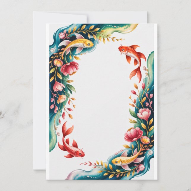 Convite para peixes de Festa de casamento Koi (Frente)