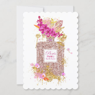 Convite para Perfume de Lúpulo Elegante Rosa