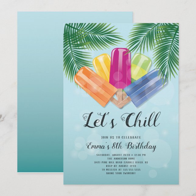 Convite para picolé de aniversário de vamos (Frente/Verso)