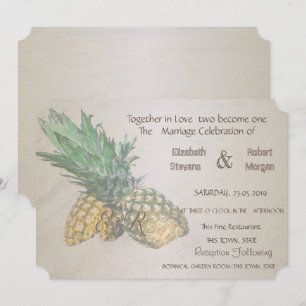 Convite para Pineapple de Casamento de Praia