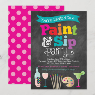 Convite para Pintura e Festa de Vinho