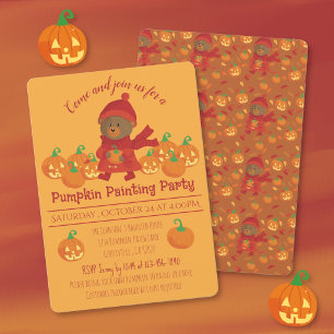 Convite para Pintura/Gravura de Abóbora de Hallowe