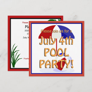 Convite para Piscina em 4 de julho